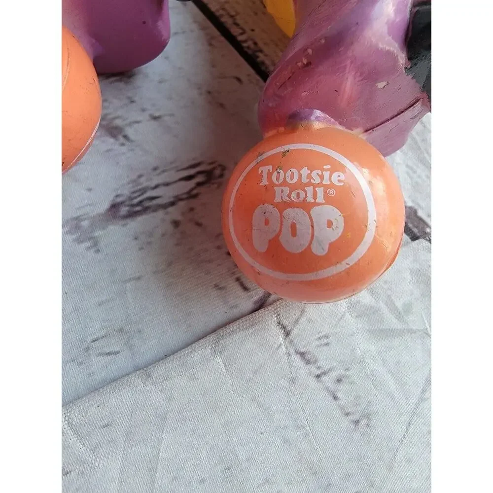 Vtg 1990s Witch Riding A Tootsie Roll Pop Halloween Set 6 Blow Mold Covers